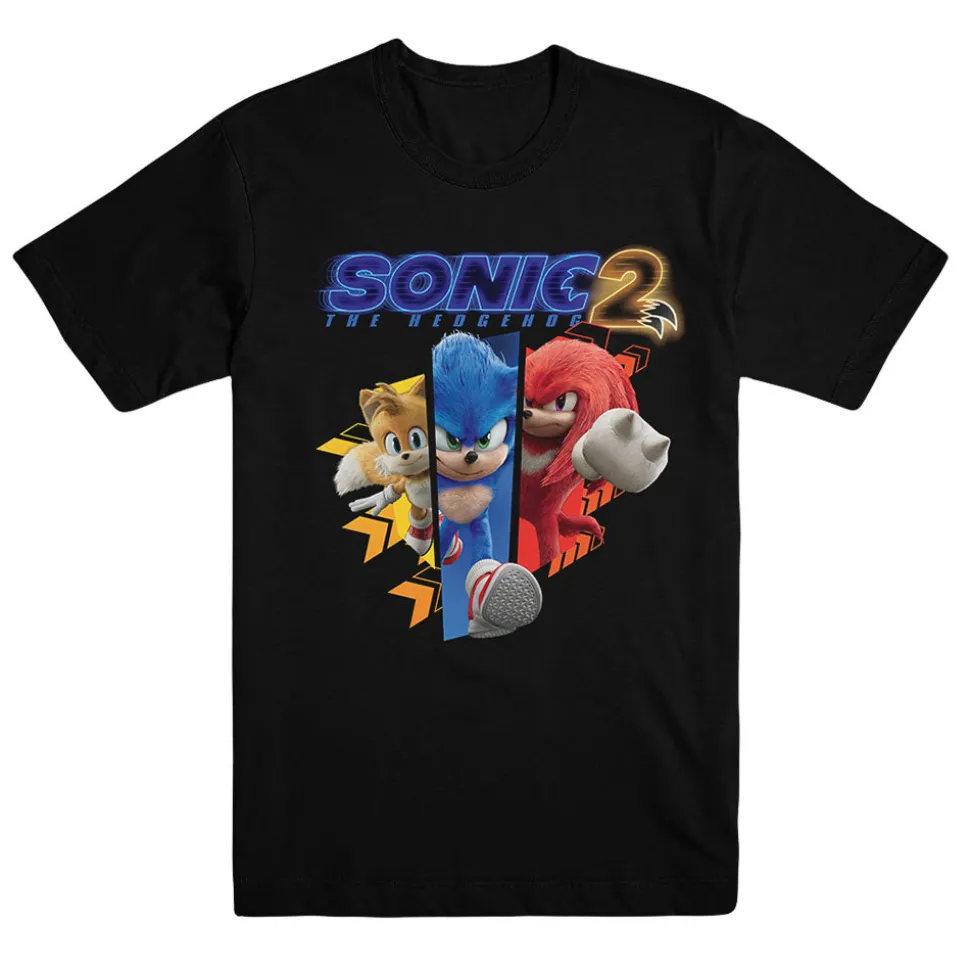 Sonic 2 Character Running Unisex Black Tee