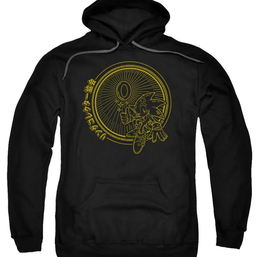 Sonic Gold Crest Black Hoodie