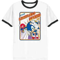 Sonic, Knuckles, and Tails Limitless Speed Retro Ringer Tee