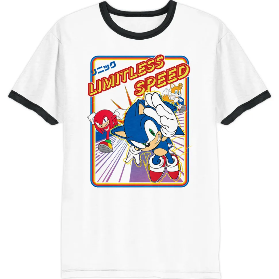 Sonic, Knuckles, and Tails Limitless Speed Retro Ringer Tee