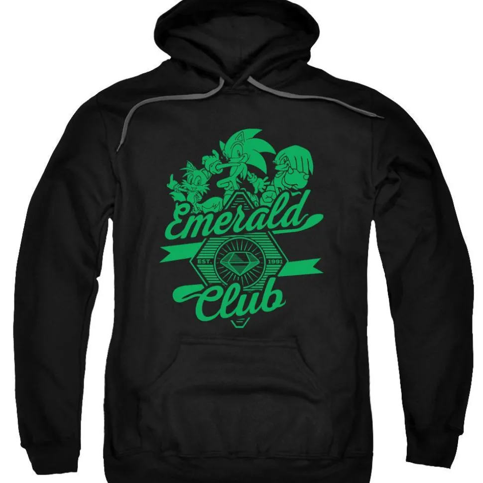 Sonic Patchwork Emerald Club Black Hoodie