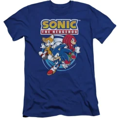 Sonic Tails Knuckles Royal Blue Tee
