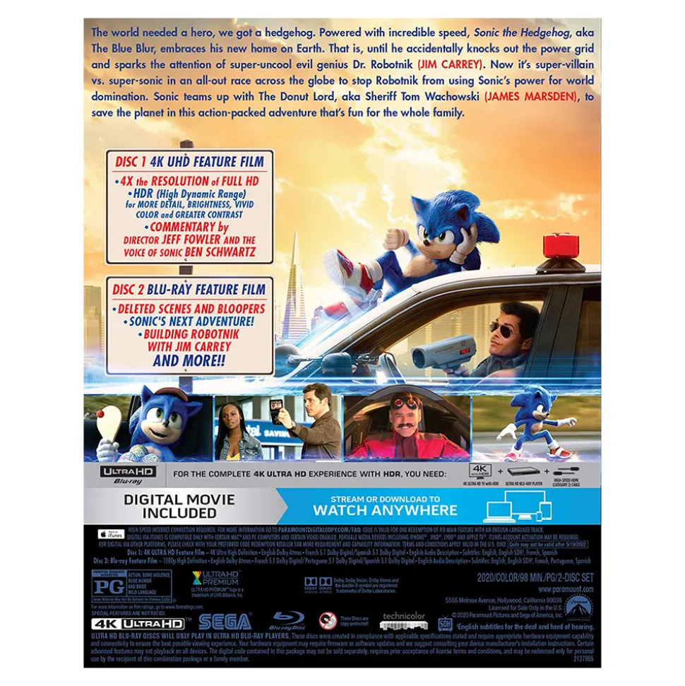 Sonic the Hedgehog Movie 4K Ultra HD