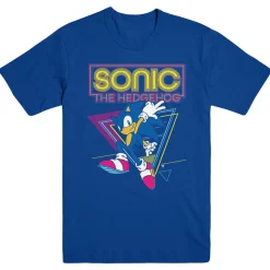 Sonic the Hedgehog Retro Neon Triangle Blue Tee