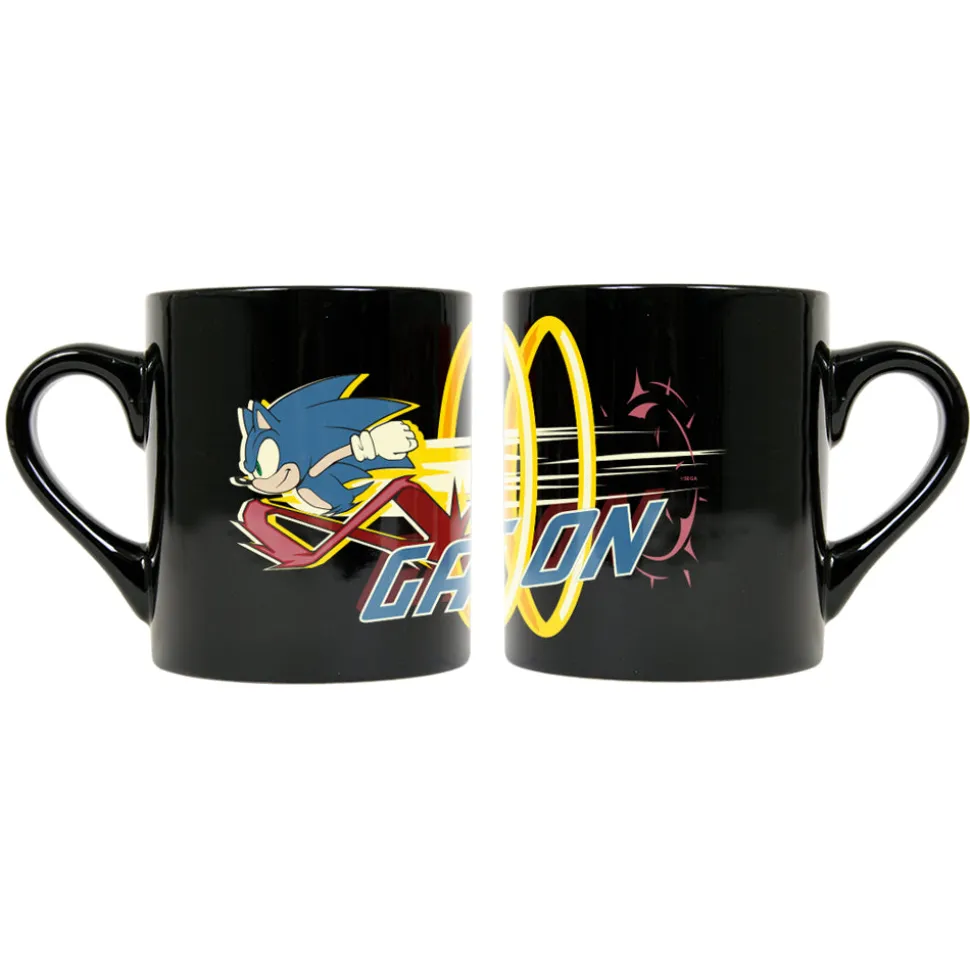 Sonic The Hedgehog Retro Game On Black Mug
