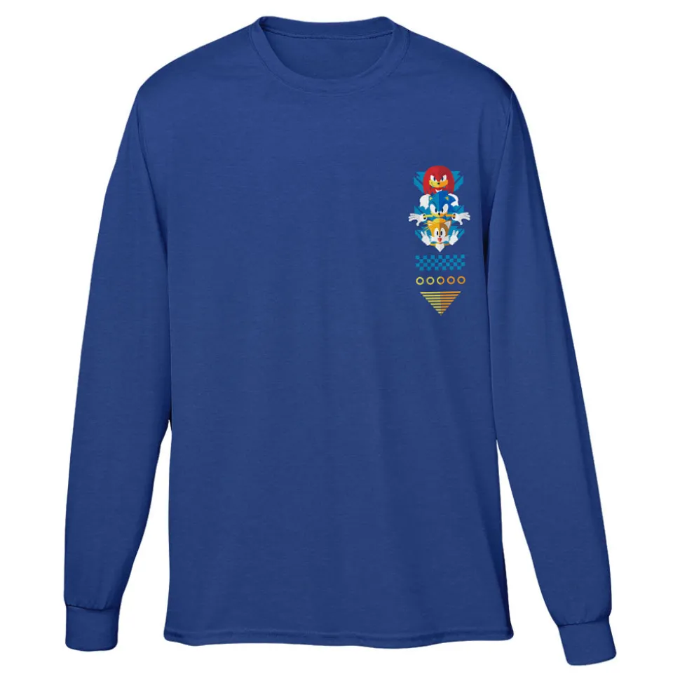 Sonic the Hedgehog Symmetrical Group Stacked Long-Sleeve Tee